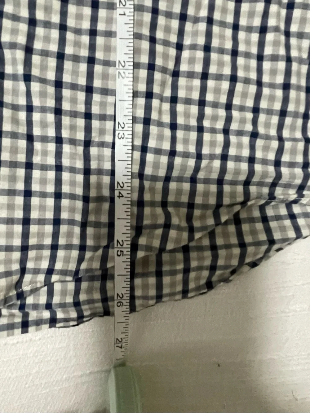 J. Crew Men’s White and Navy Grid Button-Down Shirt